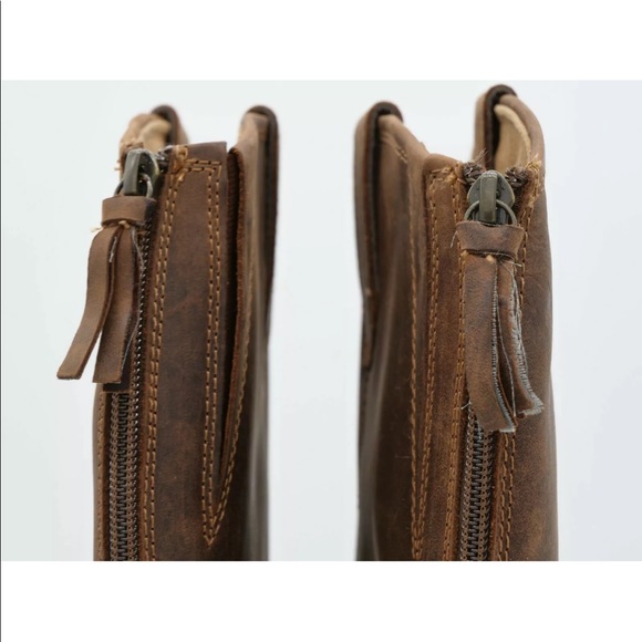Sofft Womens 6M Atmore Aztec Brown Leather Full Zipper Knee High Riding Boots - Picture 9 of 11